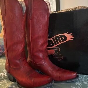 Firebird Red Leather Western Boots